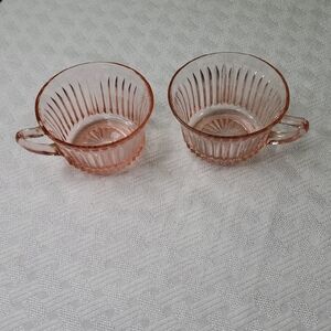 2 Queen Mary Tea Cups Pink